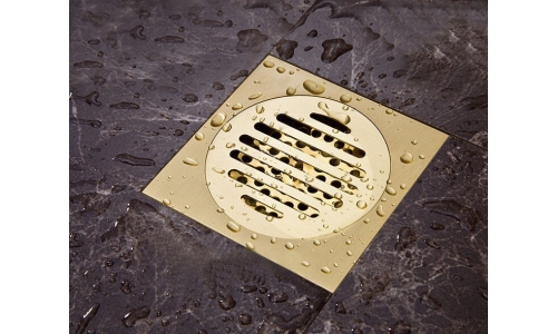 Gold floor drains – sophistication meets modern functionality